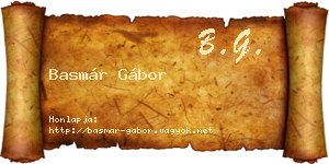 Basmár Gábor névjegykártya